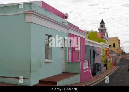 Bunte Häuser in einem Vorort von Kapstadt genannt Bo-kaap Stockfoto