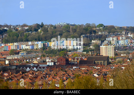 Dächer und Häuserzeilen in Bristol England Stockfoto