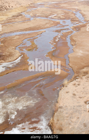 Ändern Sie niedrige Flusspegel in der Provinz Shanxi die Wüstenbildung und Dürre Brouyght auf Klima gelitten hat. Stockfoto