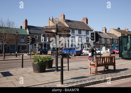 Galgate breite Hauptstraße im Stadtzentrum von Barnard Castle Teesdale County Durham England Großbritannien Stockfoto