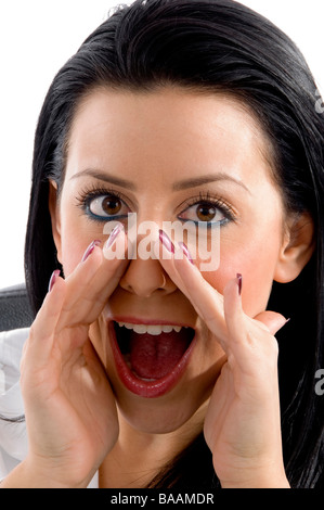 Porträt von schreien junge Ärztin Stockfoto