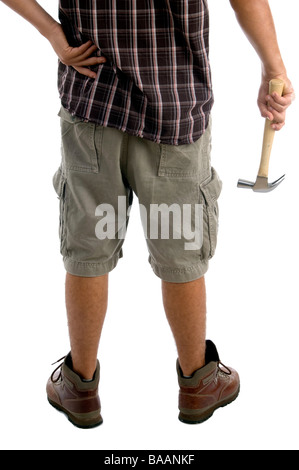 Mannes Hand Holding hammer Stockfoto