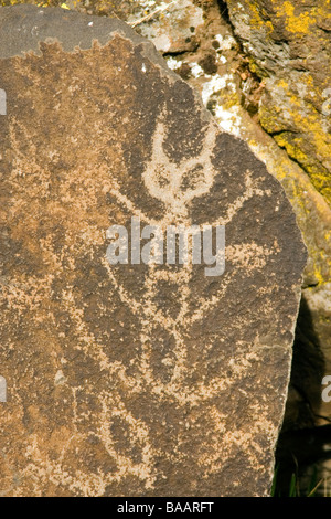 Petroglyph / Piktogramm - Columbia Hills State Park, Washington Stockfoto