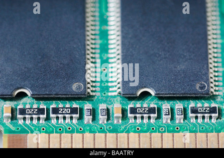 Nahaufnahme einer Leiterplatte Stockfoto