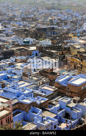 Auf der Dachterrasse Blick auf die Stadt Bundi in Rajasthan Indien Stockfoto