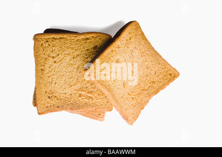 Erhöhte Ansicht Scheiben Brot Stockfoto