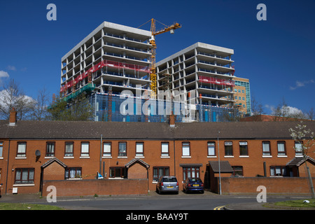 neue Bürogebäude und Wohnhäuser gebaut als Bestandteil einer Regeneration Programm im Bereich Laganside der Stadt Stockfoto