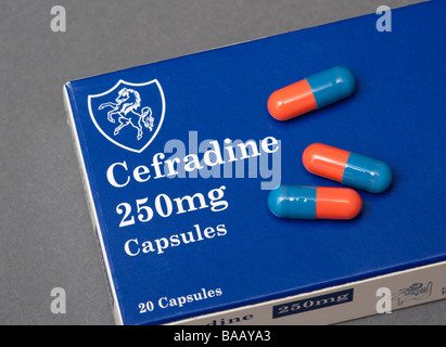 Cefradine Cephalosporin Antibiotikum Kapseln 250mg Stockfoto