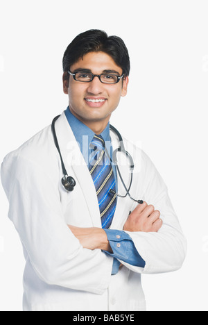 Porträt eines Arztes lächelnd Stockfoto
