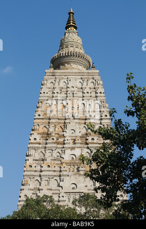 Mahabodhi Tempel in Bodhgaya, Indien Stockfoto