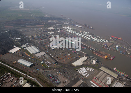 Immingham Dock Aerial erschossen Stockfoto