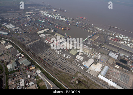 Immingham Dock Aerial erschossen Stockfoto