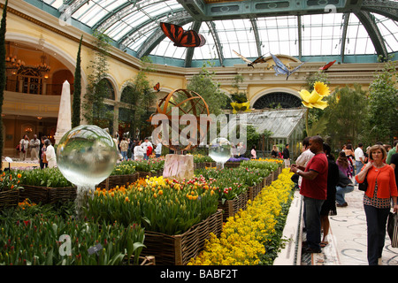 der Wintergarten und die botanischen Gärten innerhalb der Bellagio Hotel und Casino Las Vegas Boulevard Las Vegas Nevada, usa Stockfoto