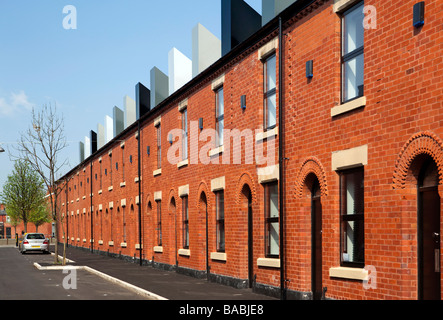 UK England Salford Langworthy Schornstein Park saniert terrassenförmig angelegten städtischen Wohnraums Stockfoto