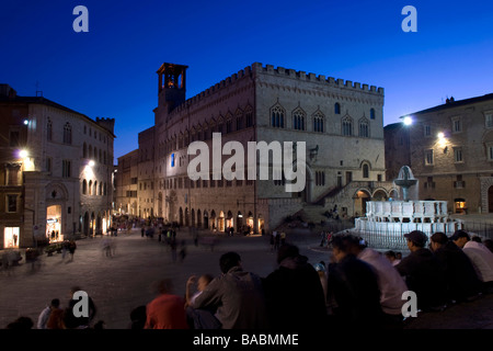 Perugia, Piazza IV Novembre Stockfoto