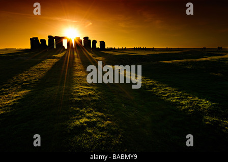 Stonehenge-Sonnenuntergang Stockfoto