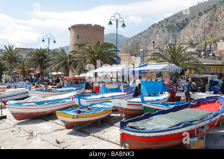 Strand von Mondello, Palermo, Sizilien, Italien Stockfoto