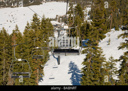 Olympic Valley, Kalifornien; Skilift Stockfoto