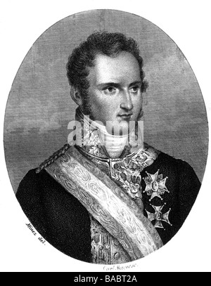 Carlos Maria, 29.3.808 - 10.3.1855, Anklager auf dem spanischen Thron 29.9.3-3.1855, Porträt, Stahlgravur von Carl Mayer, Anfang 19. Jahruntert, , Stockfoto