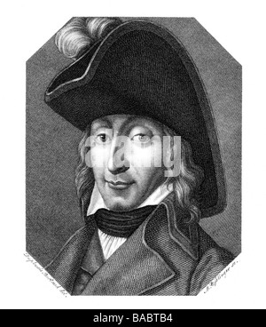 Augereau, Pierre Francois Charles, 11.11.1757 - 11.6.1816, französischer General, Porträt, Stahlstich von Esslinger, Jahrhundert, Artist's Urheberrecht nicht gelöscht werden Stockfoto