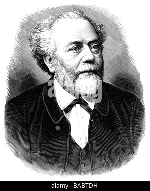 Auerbacher, Berthold, 28.2.1812 - 8.2.1882, deutscher Autor/Schriftsteller, Porträt, Holzgravur, ca. um 1880, Stockfoto