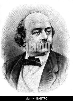 Flaubert, Gustave, 12.12.181 - 8.5.1880, französischer Autor/Schriftsteller, Porträt, nach Foto von Nadar, Stockfoto