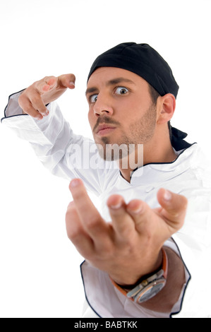 die Handgeste Koch Stockfoto
