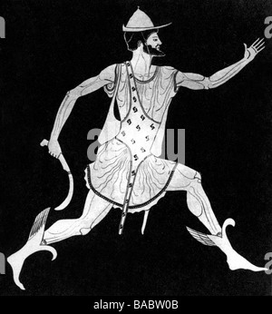 Hermes, (lat. Mercurius), griechische Gottheit, Bote, laufen, Bild nach uralter Töpferei, Stockfoto