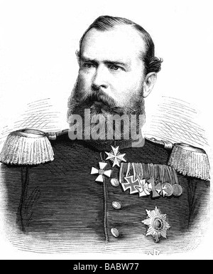 Ludwig IV., 12.9.1837 - 13.3.1892, Großfürst von Hessen 17.6.1877 - 13.3.1892, Porträt, Holzgravur, 19. Jahrhundert, Stockfoto