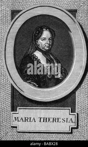Maria Theresia, 13.5.1717 - 29.11.1780, Heilig römischen Kaiserin 13.9.1745 - 18.8.1765, Porträt, als Witwe, Kupferstich, ca. 1770, Artist's Urheberrecht nicht gelöscht werden Stockfoto