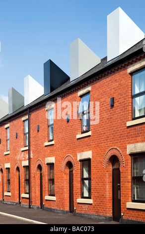 UK England Salford Langworthy Schornstein Park saniert terrassenförmig angelegten städtischen Wohnraums Stockfoto