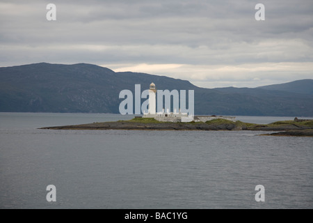 Lochdon Vereinigten Königreich Schottland GB auf dem Weg zu den äußeren Hebriden Eilean Musdile Leuchtturm Sound of Mull Stockfoto