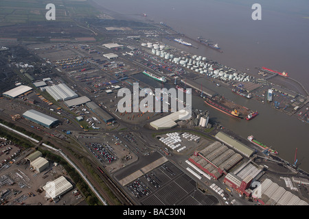 Immingham Dock Aerial erschossen Stockfoto