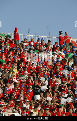 Rugby-Fans Zuschauer in Rom für die sechs Nationen match Wales gegen Italien 2009 Stockfoto