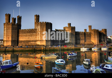 Caernarfon Castle Gwynedd North Wales UK England EU Europäische Union Europa Stockfoto