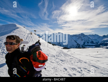 Guideon Schneeschuhtour im Bregenzer Wald Stockfoto