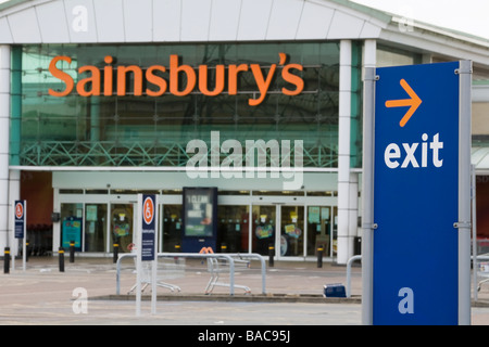 Sainsburys Supermarkt speichern Zeichen, London, UK Stockfoto