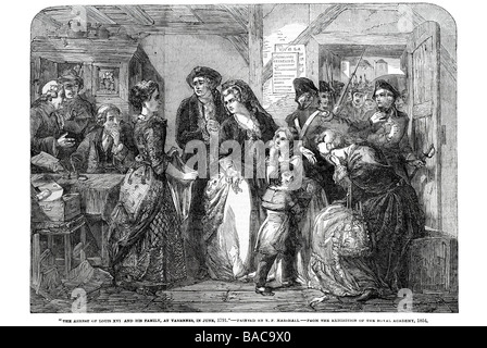 Verhaftung von Ludwig XVI. und seiner Familie in Varennes im Juni 1791 gemalt t f Marshall R a 1854 Stockfoto