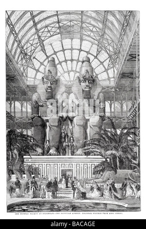 ägyptische Avenue colossal Abbildungen von Aboo Simbel Kristall Palast Syndenham 1854