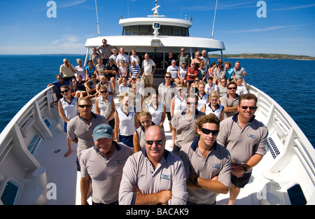 Australien, Western Australia, Kimberley-Region, True North, Crew und Gäste Stockfoto