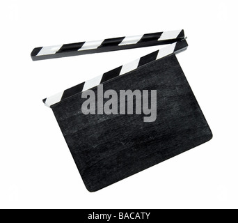 Film Clap Board isoliert auf weiss Stockfoto
