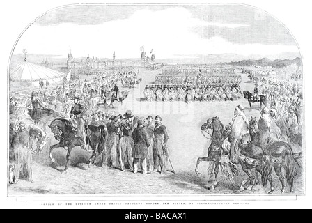 Überprüfung der Division unter dem Prinzen Napoléon vor dem Sultan in Scutari Zuaven Beschmutzung 1854 Stockfoto