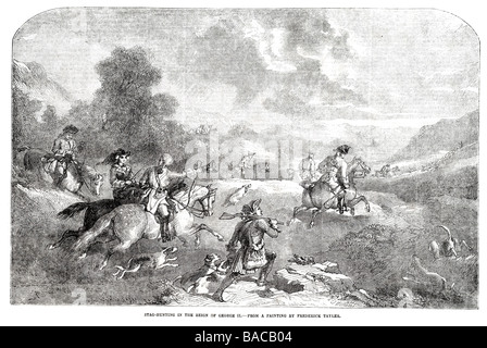 Hirsch Jagd in der Herrschaft von George Ii von Frederick Tayler 1854 Stockfoto