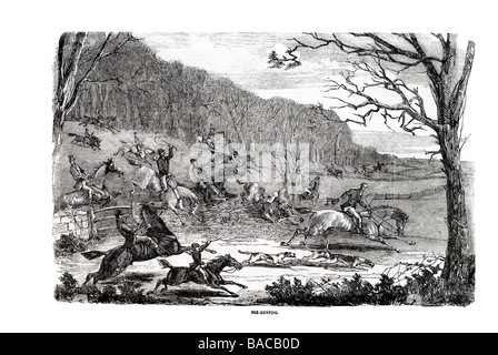 Fuchsjagd 1854 Stockfoto