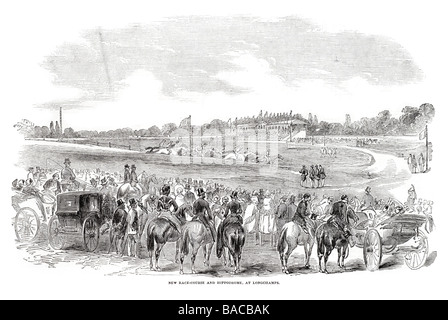 neue Rennstrecke im Hippodrom in Longchamps 1854 Stockfoto