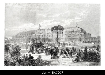 Wintergarten und Ausstellungsgebäude Dublin International Exhibition of Arts und fertigt Earlsfort Terrasse 1865 Stockfoto