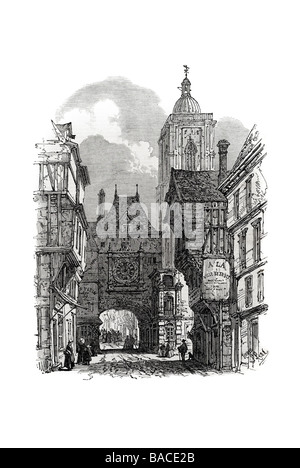 La Grosse Horloge Était À Origine Une Porte De La Ville Fortifiée De La Rochelle 1867 Stockfoto