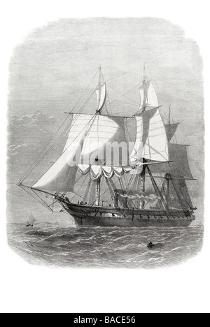 HMS Galatea im Auftrag von captain h r h den Herzog von Edinburgh Prinz Alfred hölzerne Schraube Fregatte 1867 Stockfoto