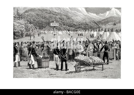 Die Cholera-Quarantäne bei Bardonnechia auf der Französisch-italienischen Grenze Stockfoto