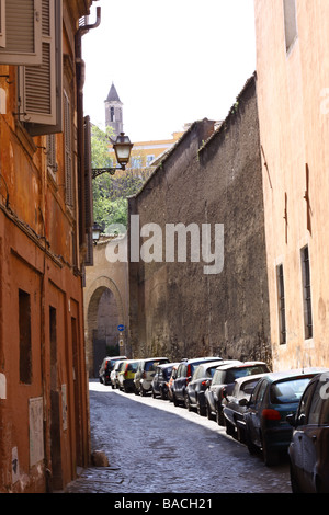 Straße von Trastevere in Rom, Italien. Stockfoto